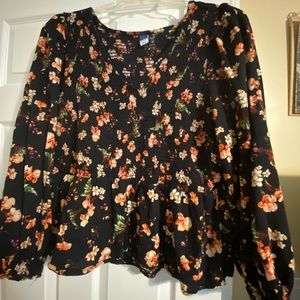 3/4 Sleeve Floral Smocked Top From Old Navy Size XXL